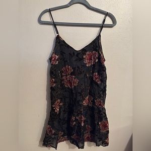 American Eagle Velvet Floral Slip Dress - M